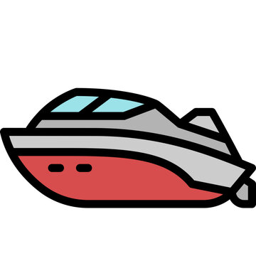 recommend clip art: speedboat filled outline icon