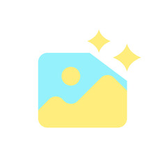 Photo editing flat color ui icon. Retouch and improvement of image. Visual effect and filters. Simple filled element for mobile app. Colorful solid pictogram. Vector isolated RGB illustration