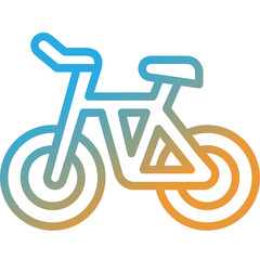 bicycle gradient line icon
