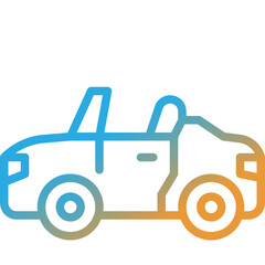 cabriolet gradient line icon