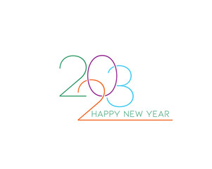 Happy New Year 2023 Text Typography Design Patter, Vector illustration.