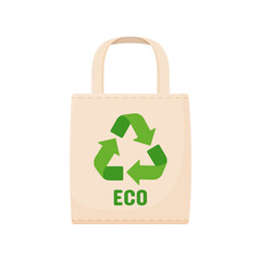 Eco bag icon. A green bag for items made of paper instead of plastic. Reuse concept