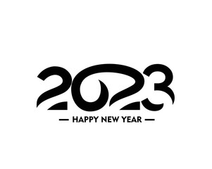 Happy New Year 2023 Text Typography Design Patter, Vector illustration.