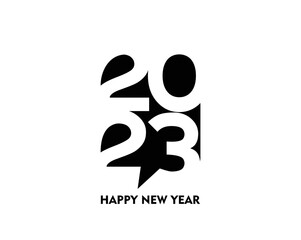 2023 Happy New Year Text Typography Design Patter, Vector illustration.