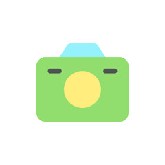 Camera flat color ui icon. Digital and analogue. Photographic device. Instrument for making pictures. Simple filled element for mobile app. Colorful solid pictogram. Vector isolated RGB illustration