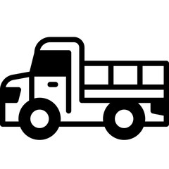 flatbed truck solid line icon