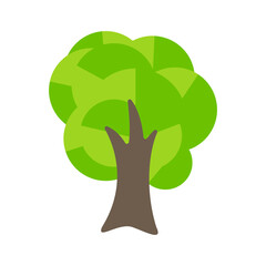 Tree icon simple flat green tree design Economical paper usage ideas To reduce cutting down trees