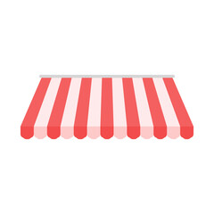 Vector shop awning. Rain protection awning for franchise stores The idea of ​​opening an online store