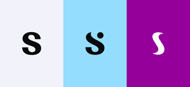 Set of letter S minimal logo icon design template elements