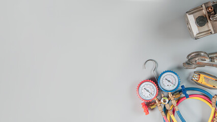 Tools for air conditioning repair and maintenance.