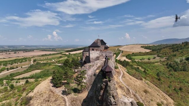 Aerial view of Boldogko Castle in Hungary