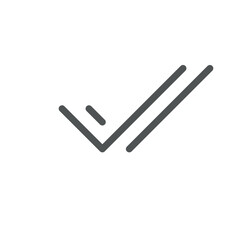 Two checkmarks flat color ui icon. Messenger indicator. Social media communication. Online chat. Simple filled element for mobile app. Colorful solid pictogram. Vector isolated RGB illustration