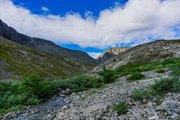 Mountains Apatite. Ski resort- Arctic region of Russia is a popular hiking trail