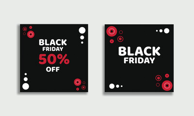 Black Friday sale social media post design, Black Friday sale banner design set