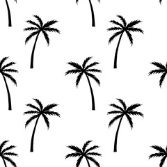 Fototapeta na wymiar Tropical Exotic Palm tree plants seamless pattern. Design for use background Textile all over fabric print wrapping paper and others. Repeating texture Coconut tree patterns easy customizable