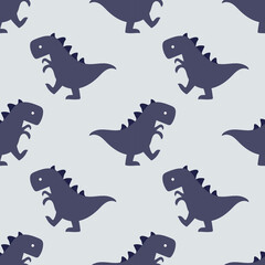 Hand Drawing Cute cartoon dinosaur seamless vector illustration pattern. Design for use background Textile all over fabric print wrapping paper and others. 