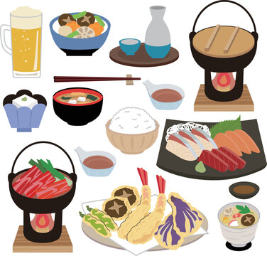 旅館料理のイラスト
