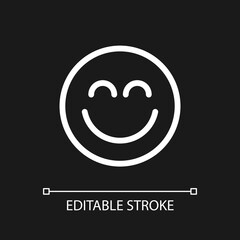 Portrait mode pixel perfect white linear ui icon for dark theme. Photo editor instrument. Vector line pictogram. Isolated user interface symbol for night mode. Editable stroke. Arial font used