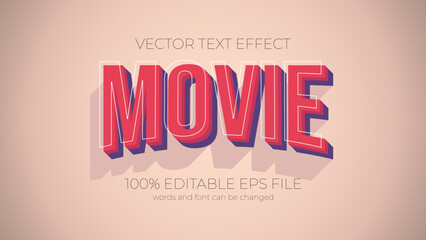 Movie editable text effect style, EPS editable movie text effect