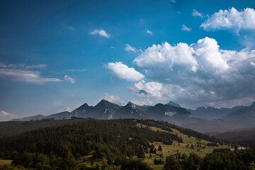 mountains and clouds