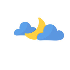 Cute weather icon set. Weather forecast icon isolated on white background.