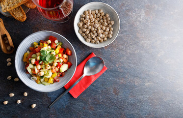 Homemade chickpea salad.