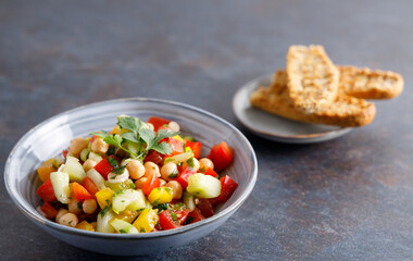 Homemade chickpea salad.