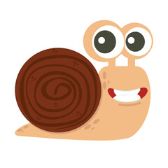 Cute snail smile cartoon character