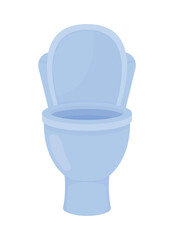 Clean open toilet bowl semi flat color vector object. Editable figure. Full sized item on white. Restroom equipment simple cartoon style illustration for web graphic design and animation