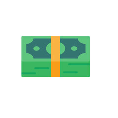 Money icon. Green dollar bills that are very valuable. The concept of a millionaire Spending money