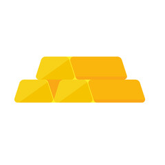 Gold bar icon. Stacked yellow gold bars Concept of saving money on gold assets