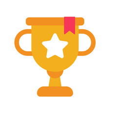 Golden yellow trophy icon For the winner of a sports event