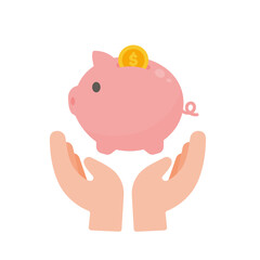 vector hand holding dollar saving concept Save cash for investment