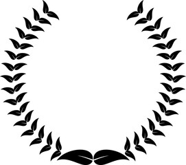 Victory symbol, isolated laurel wreath