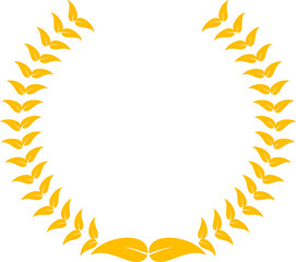 Golden laurel wreath heraldic emblem