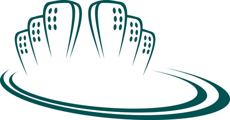 Real estate city condominium complex logo