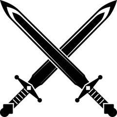 Measured swords, crossed knights weapon