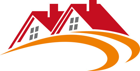 Private cottages, real estate buildings logo