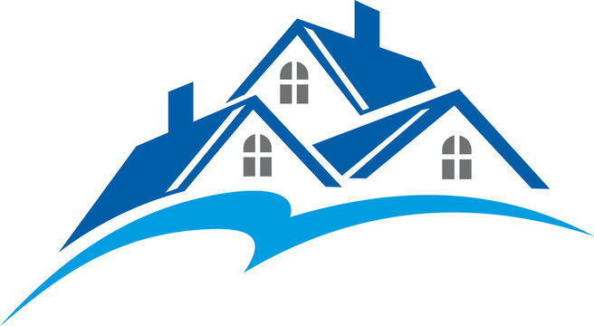 Private cottages, real estate buildings logo