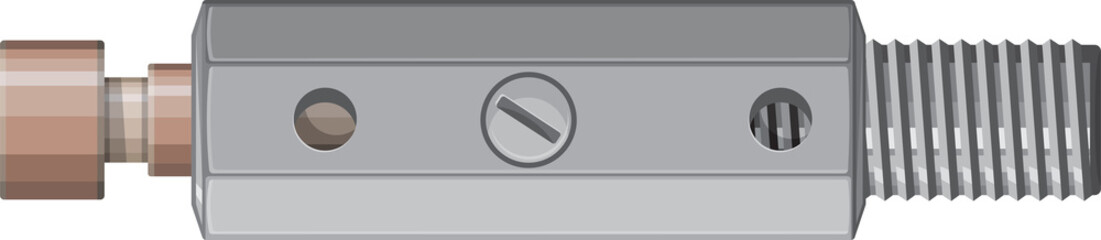 Mechanic bolt with metal cylinder and spring icon