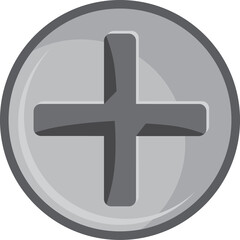 Obraz premium Head of bolt with cross socket isolated screw icon