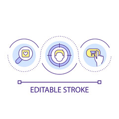 Customer-centric e commerce loop concept icon. Enhancing consumer satisfaction abstract idea thin line illustration. Buy quality product. Isolated outline drawing. Editable stroke. Arial font used