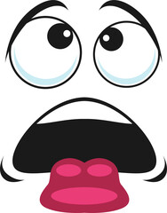 Thick and tired emoticon showing tongue isolated