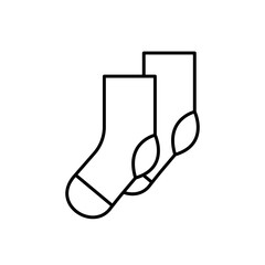Elegant mens socks outline vector icon. EPS 10.... Cotton male product sign..... Stylish socks badge. Woolen clothin.... Warm, autumn clothes concept... Illustration for print, app, web design, dev ui