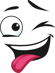 Obraz premium Emoticon winking eye showing tongue isolated emoji