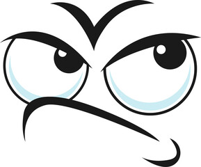 Distrusted sad mood suspicious expression isolated