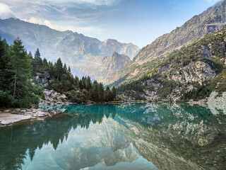 a beautifull view on the aviolo lake - Powered by Adobe