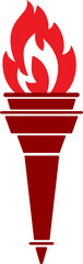 Torch with fire, symbol of victory and glory