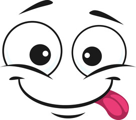 Fototapeta premium Smiley with tongue isolated pleased emoji icon