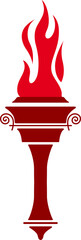 Torch with fire, symbol of victory and glory